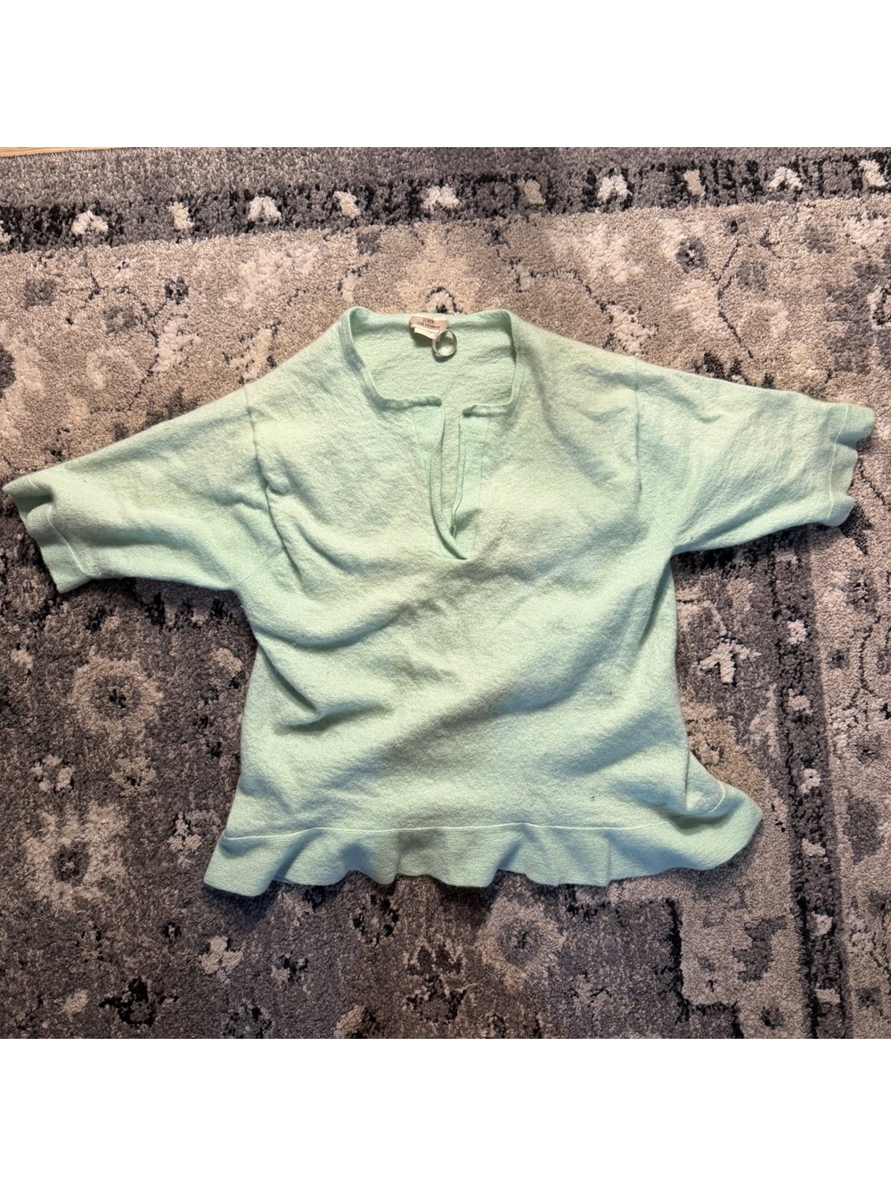 J.Crew Women's Light Green 100% Cashmere Short Sleeve Sweate